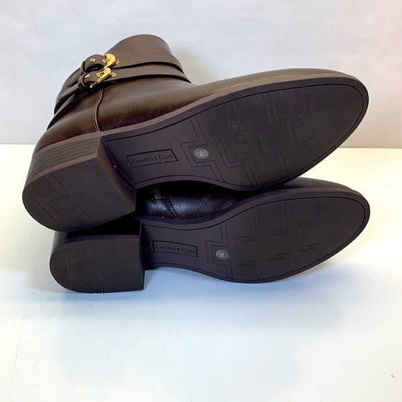 Charter Club Jaimee booties brown ankle boots size 7m - Picture 10 of 11